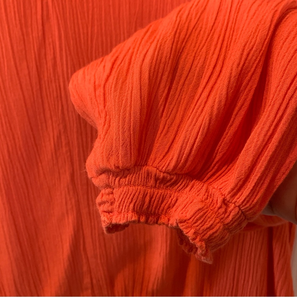 O’NEILL Women’s Long-sleeve Coral Orange Ruffle V-Neck Blouse Top XXL - Picture 5 of 12
